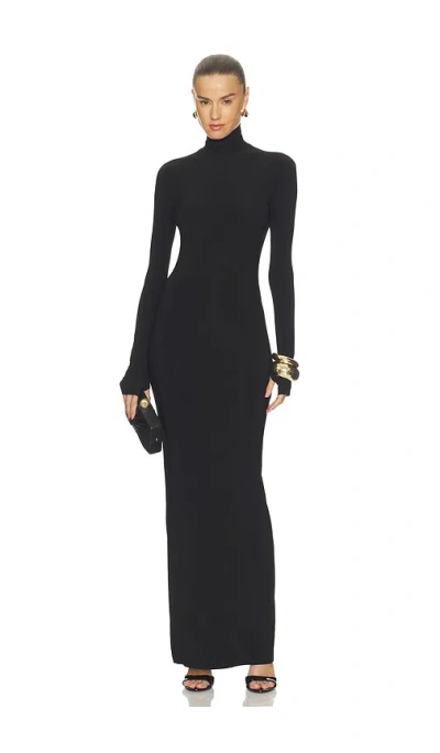Norma Kamali Turtleneck Long Dress In Black