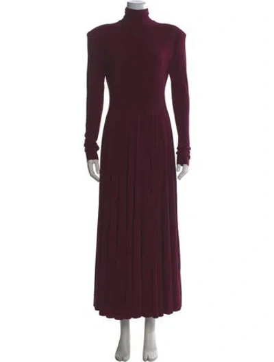 Pre-owned Norma Kamali Turtleneck Long Dress In Burgundy