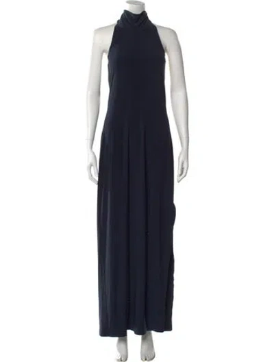 Pre-owned Norma Kamali Turtleneck Long Dress In Gray
