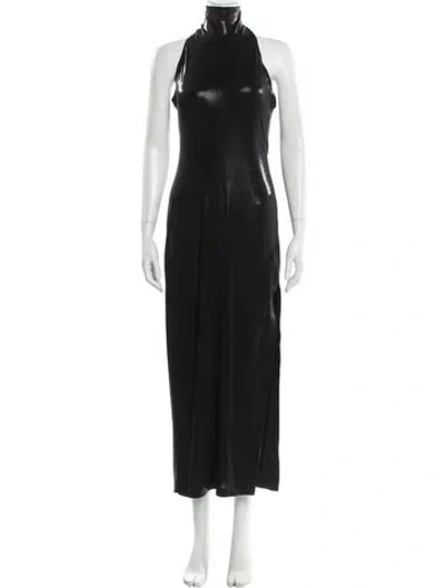Pre-owned Norma Kamali Turtleneck Long Dress In Gray