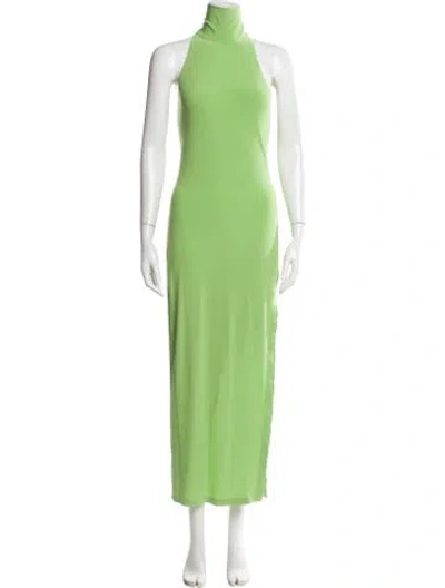 Pre-owned Norma Kamali Turtleneck Long Dress In Green