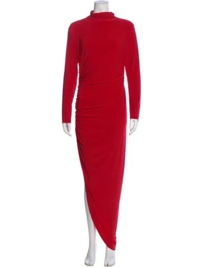 Pre-owned Norma Kamali Turtleneck Long Dress In Red