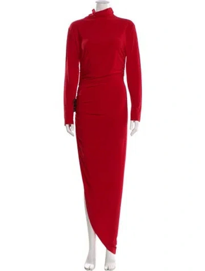 Pre-owned Norma Kamali Turtleneck Long Dress In Red