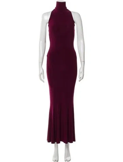 Pre-owned Norma Kamali Turtleneck Long Dress In Red