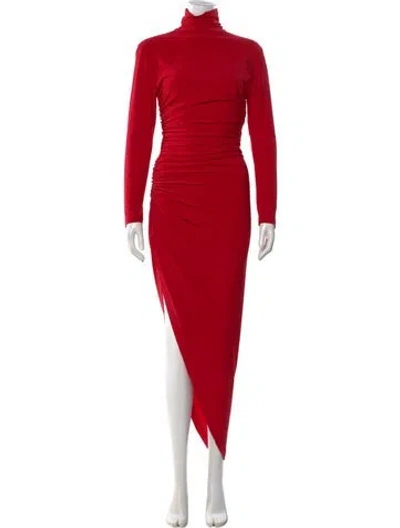 Pre-owned Norma Kamali Turtleneck Long Dress In Red
