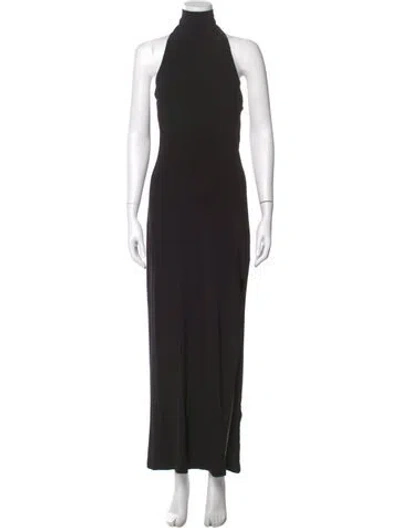 Pre-owned Norma Kamali Turtleneck Long Dress W/ Tags In Black