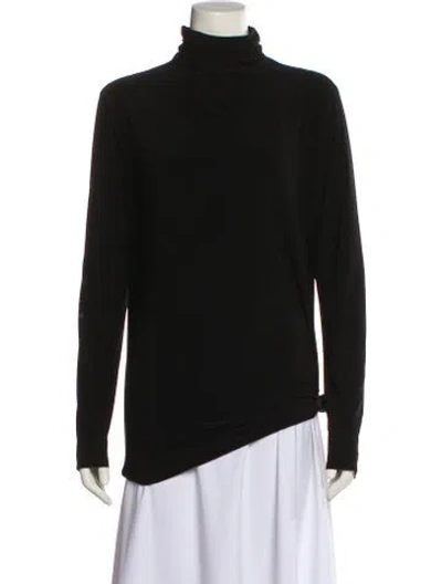 Pre-owned Norma Kamali Turtleneck Long Sleeve Sweatshirt In Black