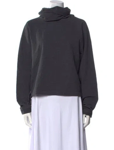 Pre-owned Norma Kamali Turtleneck Long Sleeve Sweatshirt In Gray