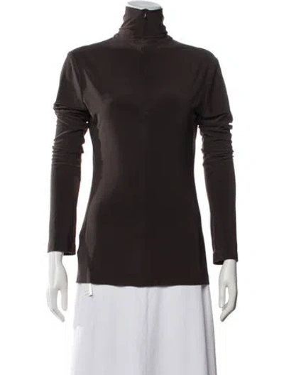 Pre-owned Norma Kamali Turtleneck Long Sleeve Top In Black