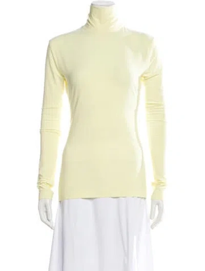 Pre-owned Norma Kamali Turtleneck Long Sleeve Top In Green