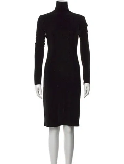 Pre-owned Norma Kamali Turtleneck Midi Length Dress In Black