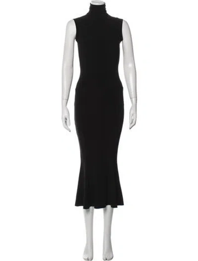 Pre-owned Norma Kamali Turtleneck Midi Length Dress In Blue