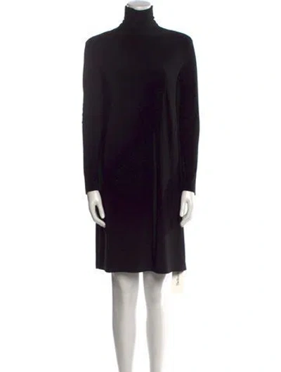 Pre-owned Norma Kamali Turtleneck Mini Dress In Black