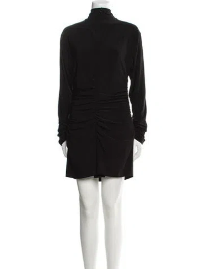 Pre-owned Norma Kamali Turtleneck Mini Dress In Black