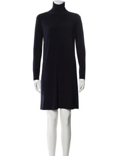 Pre-owned Norma Kamali Turtleneck Mini Dress In Black