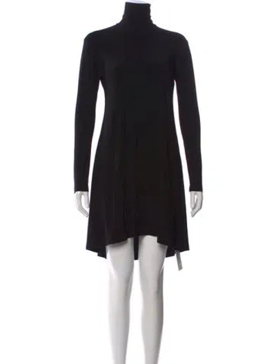Pre-owned Norma Kamali Turtleneck Mini Dress In Black