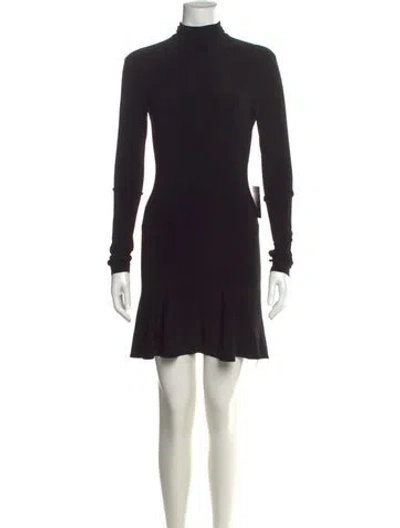 Pre-owned Norma Kamali Turtleneck Mini Dress W/ Tags In Black