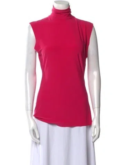Pre-owned Norma Kamali Turtleneck Sleeveless Top W/ Tags In Pink