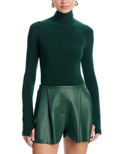 Norma Kamali Turtleneck Top In Green