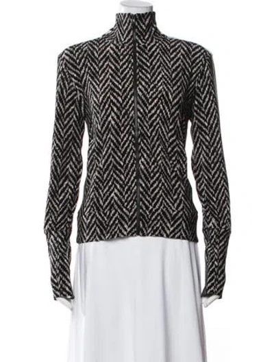 Pre-owned Norma Kamali Tweed Pattern Jacket In Black