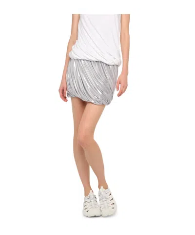 Norma Kamali Twist Mini Skirt In Gray