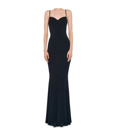 Norma Kamali Underwire Fishtail Gown In Schwarz