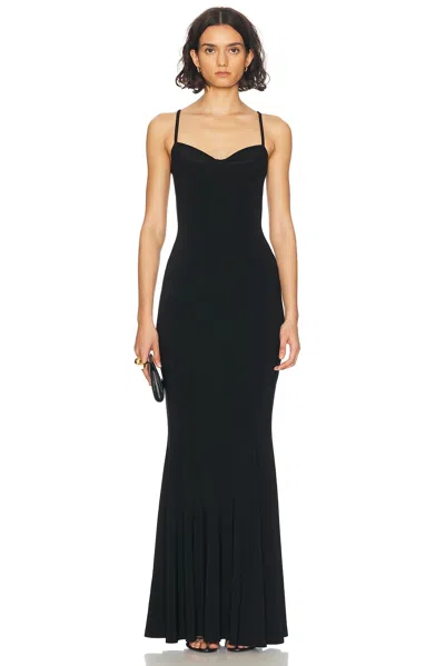 Norma Kamali Underwire Fishtail Gown In Schwarz