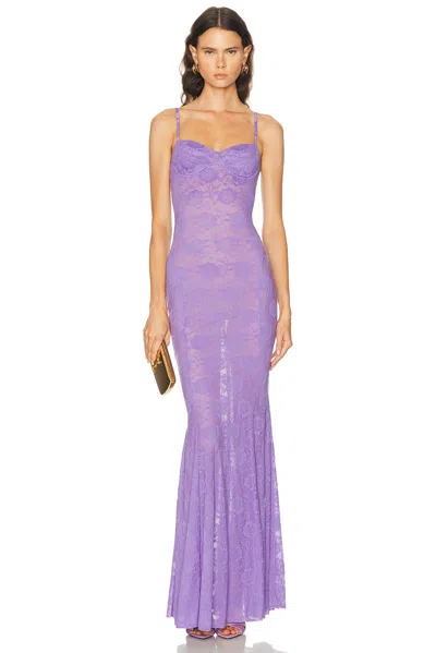 Norma Kamali Underwire Fishtail Gown In Purple