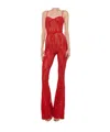 Norma Kamali Red Jumpsuit With Sweatheart Neckline And Flared Leg
