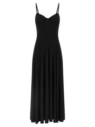 Norma Kamali Maxi Dress With Spaghetti Straps And V-neck In Black