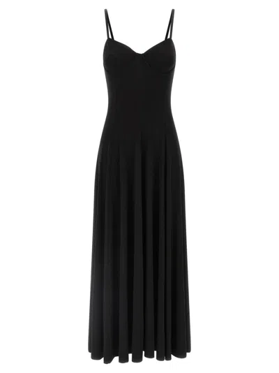Norma Kamali Maxi Dress With Spaghetti Straps And V-neck In Black