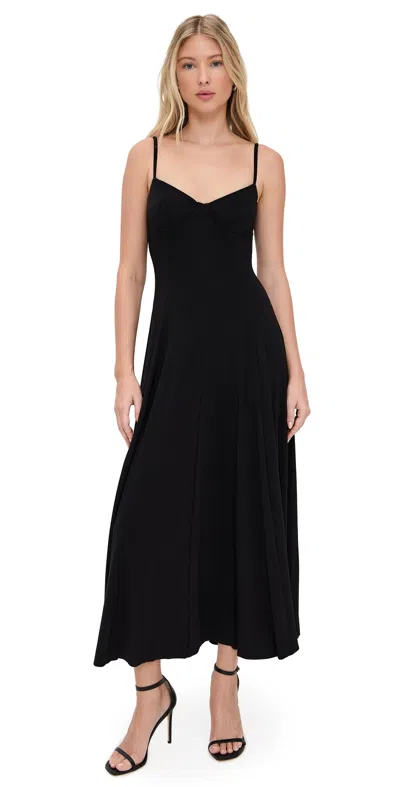 Norma Kamali Maxi Dress With Spaghetti Straps And V-neck In Black