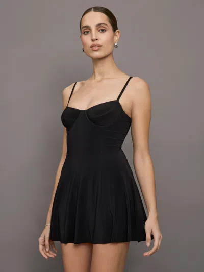 Norma Kamali Underwire Pickleball Dress In Black