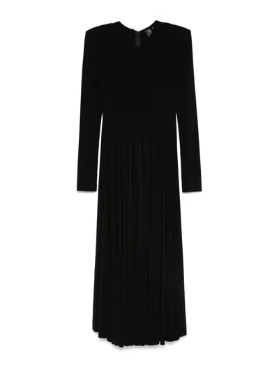 Norma Kamali V Neck Flared Dress In Black