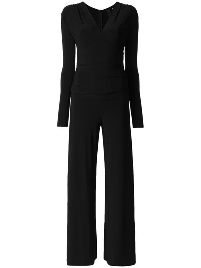 Norma Kamali V-neck Jersey Jumpsuit In Black