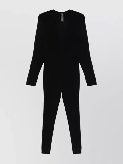 Norma Kamali V-necked Catsuit With Batwing Sleeves In Black