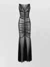 Norma Kamali V-neckline Fishtail Long Dress