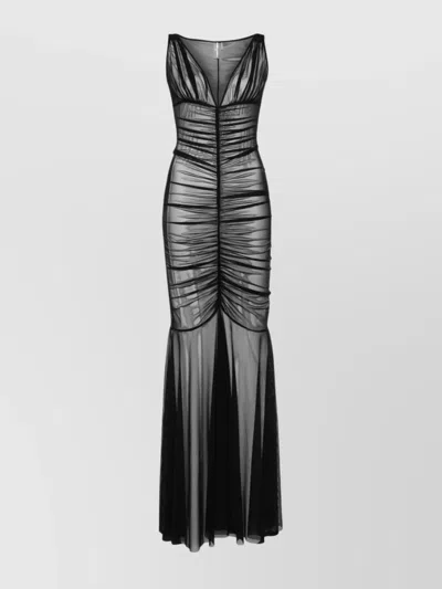 Norma Kamali V-neckline Fishtail Long Dress