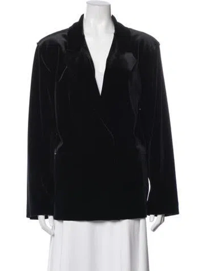 Pre-owned Norma Kamali Velour Blazer W/ Tags In Black