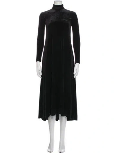 Pre-owned Norma Kamali Velour Long Dress In Black