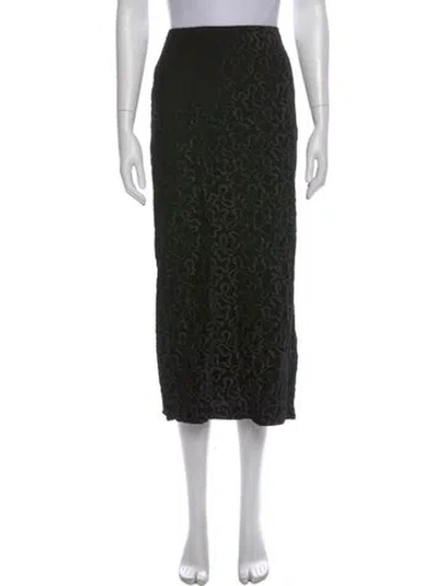 Pre-owned Norma Kamali Velour Midi Length Skirt In Black