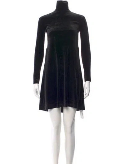 Pre-owned Norma Kamali Velour Mini Dress In Black