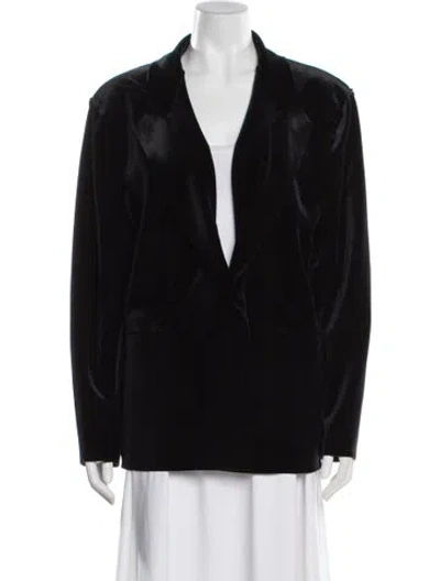 Pre-owned Norma Kamali Velvet Blazer In Black