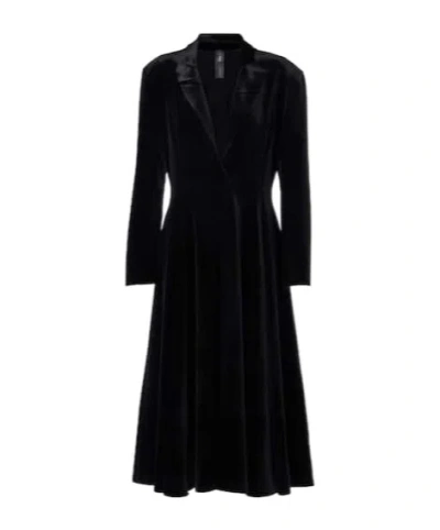 Norma Kamali Velvet Blazer Dress In Black