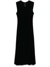 Norma Kamali Velvet Midi Dress In Black