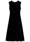 Norma Kamali Velvet Midi Dress In Black