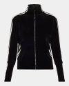 Norma Kamali Side-stripe Turtle Track Jacket In Black/off St