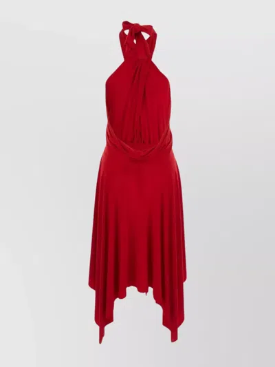 Norma Kamali Versatile Halterneck Dress Open Back In Red
