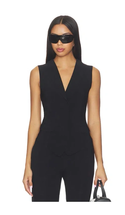 Norma Kamali Vest With Lapel In Black