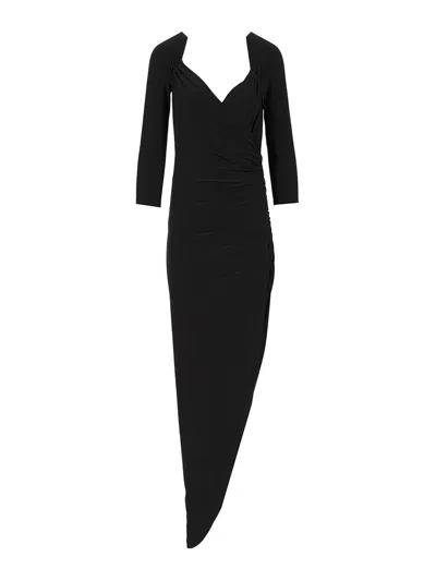 Norma Kamali Dress With Side Drape In Black